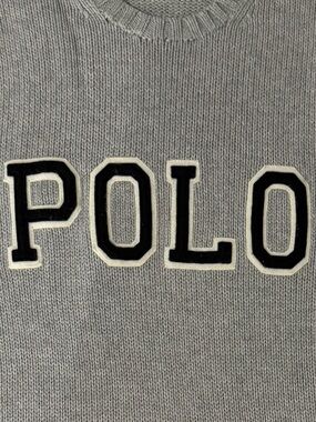 Ralph Lauren Light Gray Crewneck Sweater with POLO Appliqué